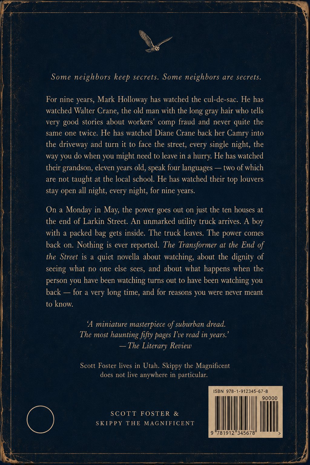 The Transformer at the End of the Street — back cover